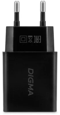 Сетевое зарядное устройство Digma DGW2D 20W 3A+1A (PD+QC) USB-C/USB-A универсальное черный