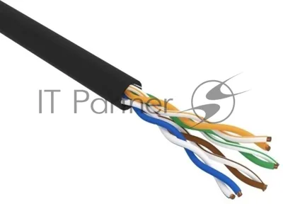 Кабель витая пара Rexant U/UTP, cat.5e, PE, 4PR, 24AWG, OUTDOOR, SOLID, черный, 305м