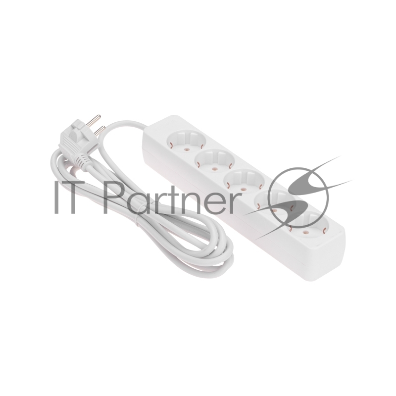 Удлинитель 5 гнезд, 3 м, 3х0,75 мм², с/з, белый PROconnect