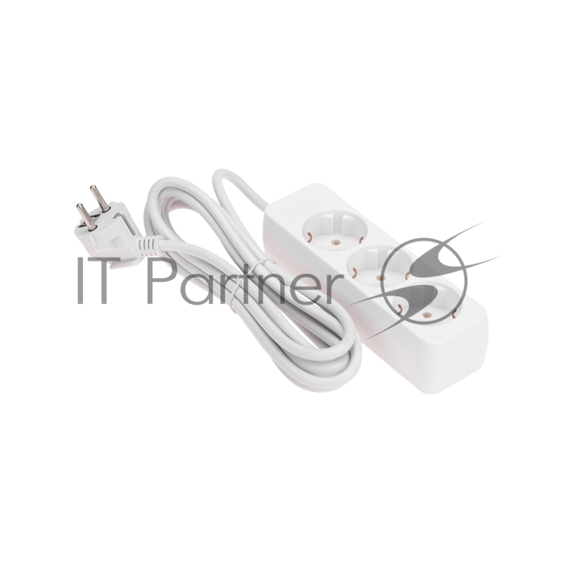 Удлинитель PROconnect 3 гнезда, 3 м, 3х0,75 мм², с/з, белый