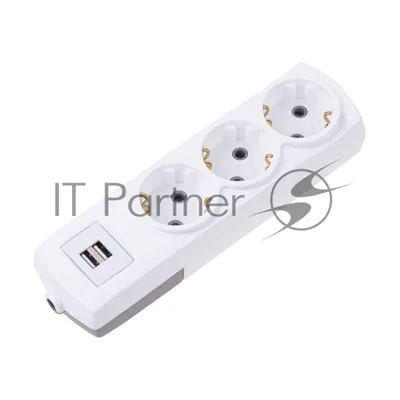 Удлинитель Rexant PREMIUM 3 гнезда, 5 м, 3х1,5 мм², с/з, 2 USB, белый