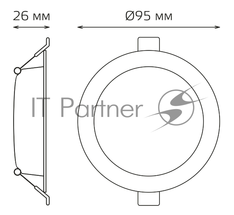 Светильник Gauss Elementary Downlight 5Вт 4000K белый круглый (9100420205)