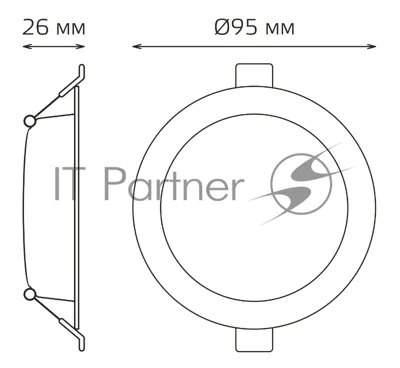 Светильник Gauss Elementary Downlight 5Вт 4000K белый круглый (9100420205)