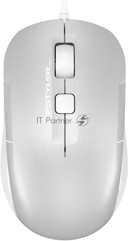 Мышь проводная A4Tech Fstyler FM26 серебристый/белый, 1600 dpi, USB, кнопки - 4