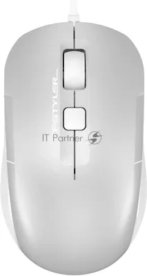 Мышь проводная A4Tech Fstyler FM26 серебристый/белый, 1600 dpi, USB, кнопки - 4