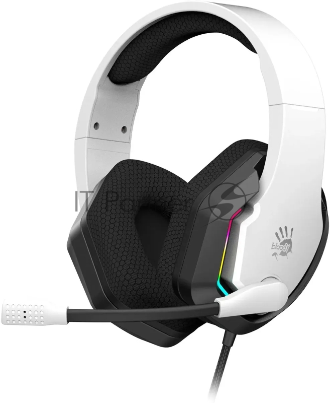 Гарнитура Bloody G260P белый-чёрный, проводная, USB, подсветка