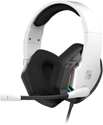Гарнитура Bloody G260P белый-чёрный, проводная, USB, подсветка
