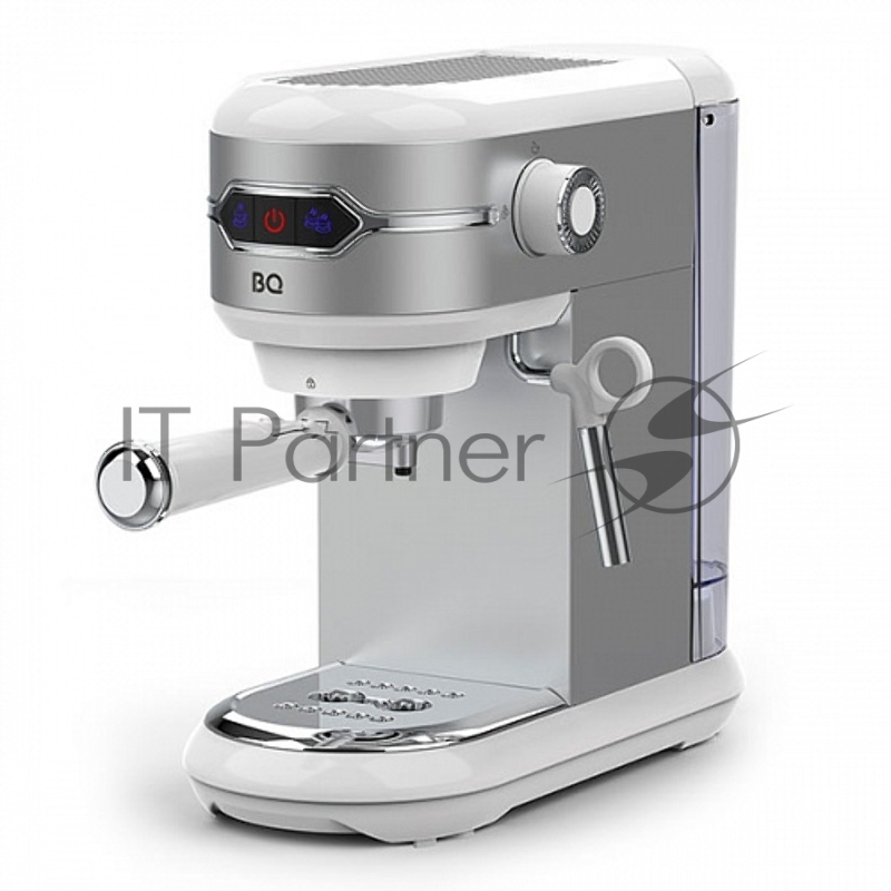 Кофеварка эспрессо BQ CM3001 стальной/белый, исп. кофе - молотый, 1 л, 1450 Вт, 15 Бар.