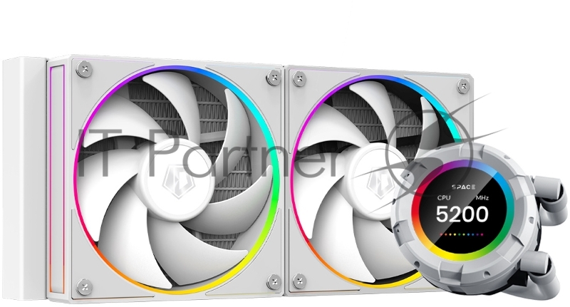 Система жидкостного охлаждения ID-Cooling SL240 белый 120мм алюминий+медь 2000rpm 30db 4-pin 300W
