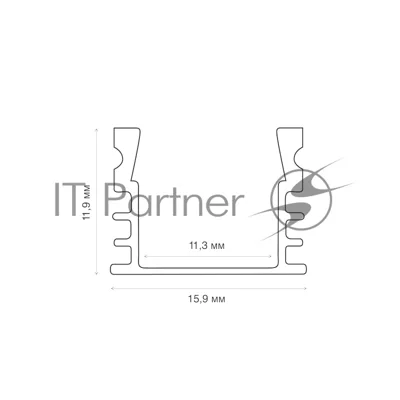 Комплект накладного алюминиевого профиля с рассеивателем Rexant 16х12 мм, 2 м