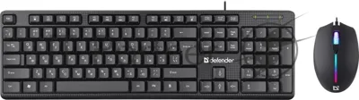Комплект клавиатура+мышь Defender Triumph C-991 проводной, USB, 1600 DPI, чёрный