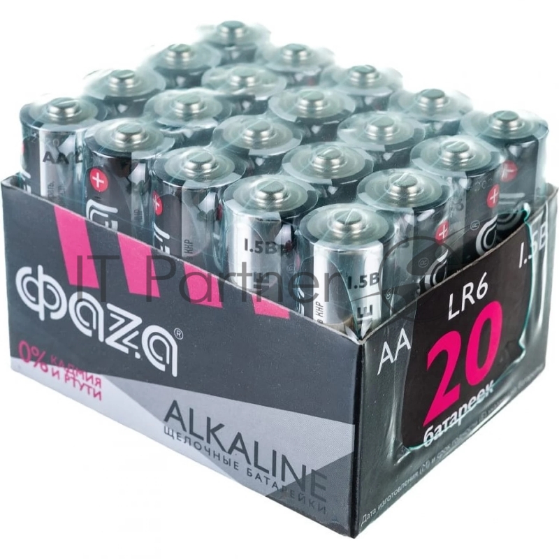 Элемент питания JazzWay LR 6 (AA) алкалиновая, уп. 20 шт. ФАZА Alkaline Pack-20