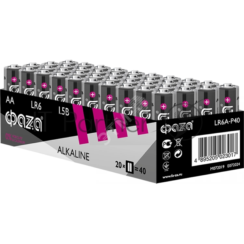 Элемент питания JazzWay LR 6 (AA) алкалиновая уп. 40 шт. ФАZА Alkaline Pack-40