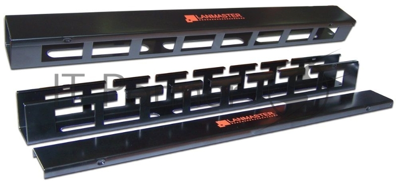 Органайзер LANMASTER (LAN-ORG/CV-1U) кабельный 19" c крышкой. 1U