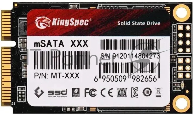 Накопитель SSD KingSpec MT-1Tb, 1Tb, SATA III, mSATA, R/W 550/500