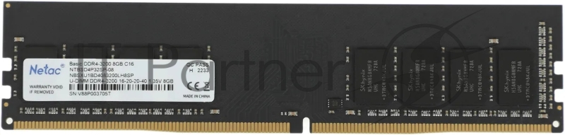 Оперативная память NETAC Basic, DDR4, 8GB (1x8GB), 3200MHz, CL22, DIMM