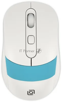 Мышь беспроводная Oklick 310MW белый/синий, 3200 dpi, радиоканал, USB, кнопки - 4