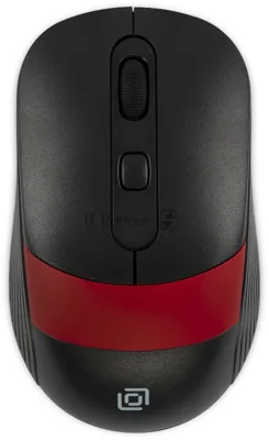 Мышь беспроводная Oklick 310MW черный/красный, 3200 dpi, радиоканал, USB, кнопки - 4