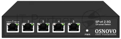 Коммутатор OSNOVO SW-5D-1(60W), 4×2.5 Гбит/с PoE + 1×2.5 Гбит/с, неуправляемый