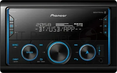 Автомагнитола Pioneer MVH-S425BT, 2 DIN, Bluetooth, USB Type-A, AUX, пульт ДУ
