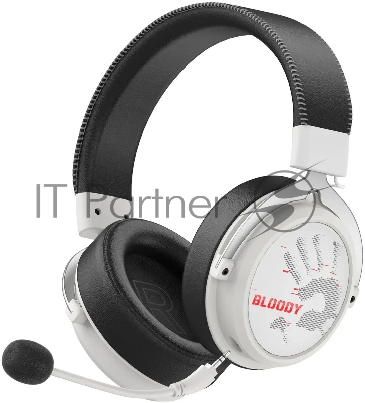 Гарнитура Bloody MR590 Sports Red белый/чёрный, беспроводная + проводная, Bluetooth, до 35 ч