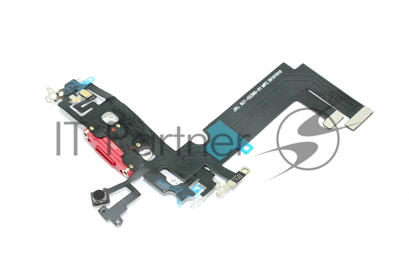 Шлейф с разъемом зарядки и микрофоном для Apple iPhone iPhone 12 Mini красный