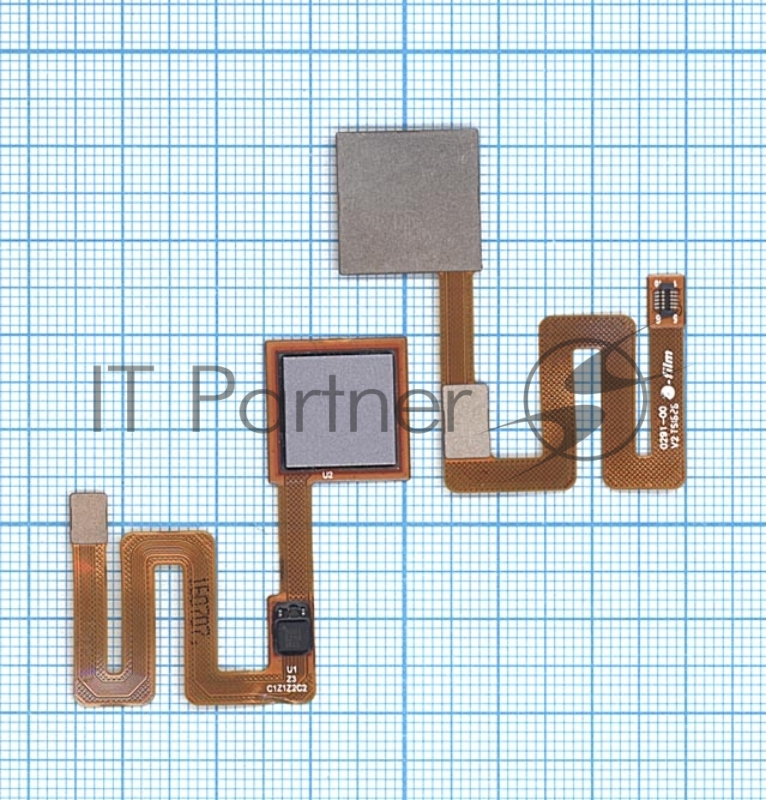 Шлейф со сканером отпечатка пальца для Xiaomi Redmi Note 4 серый