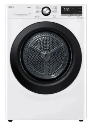 Сушильная машина LG DC90V3V6W белый, 9 кг, сушка - тепловой насос, программ - 14, 60 x 85 x 66 см