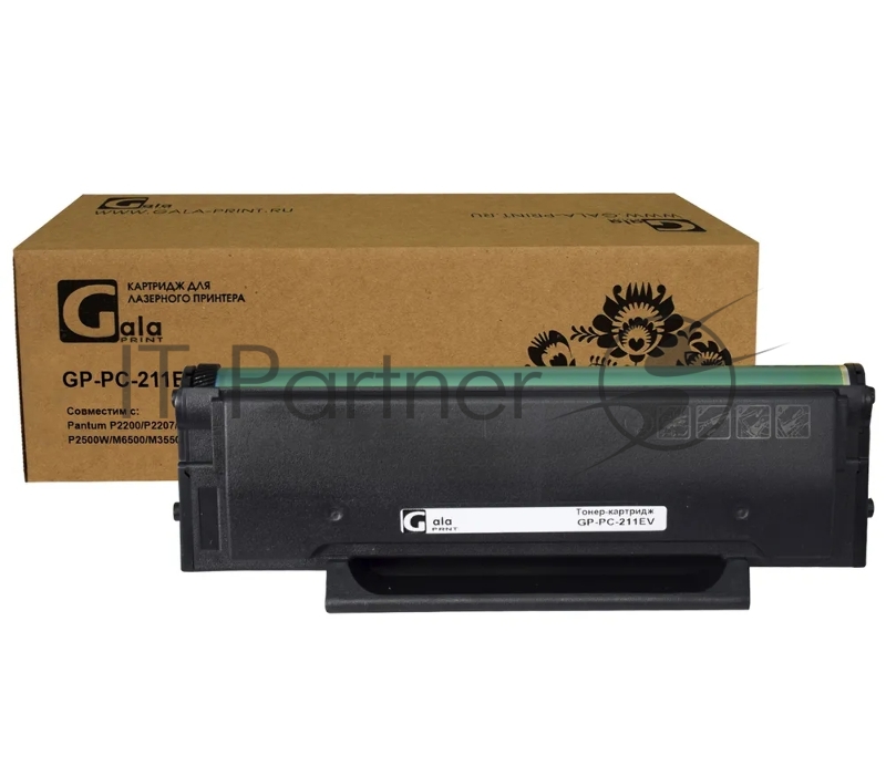 Заправочный комплект GalaPrint GP-PC-211EV для принтеров Pantum P2200/P2207/P2500/P2506/P2507/P2516/P2518/M6500/M6506/M6507/M6550/M6557/M6600/M6607 (тонер 65гр 4 шт +"вечный" чип + воронка)