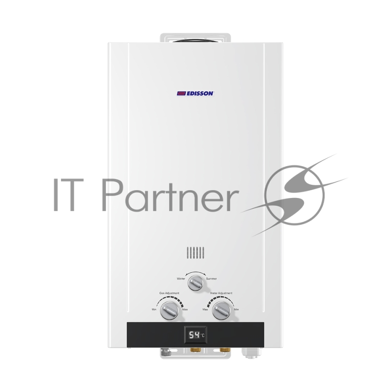 Водонагреватель газовый Edisson HEAT H 20 D белый, проточный, 10 л/мин, 20 кВт, газ-контроль