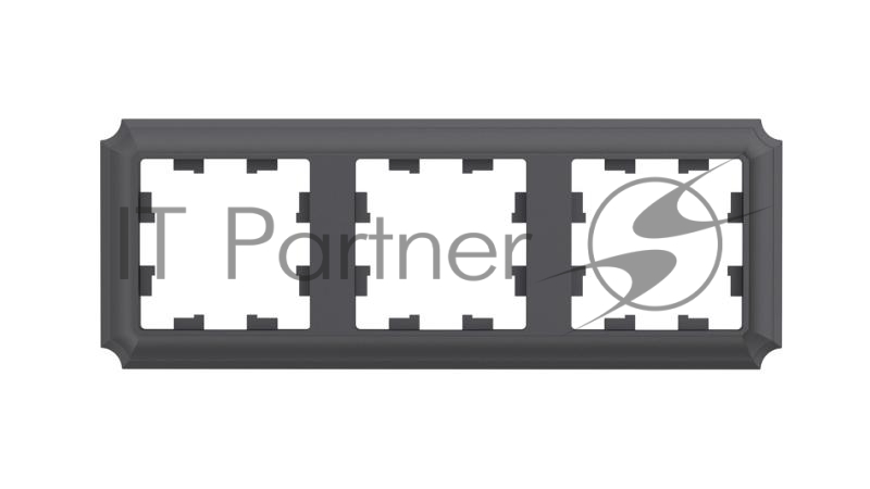 Рамка ATLASDESIGN ANTIQUE 3-постовая рамка, универсальная, БАЗАЛЬТ