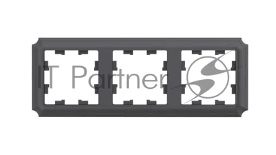 Рамка ATLASDESIGN ANTIQUE 3-постовая рамка, универсальная, БАЗАЛЬТ