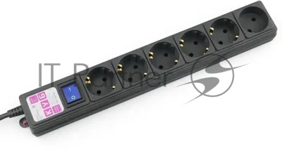 Сетевой фильтр Powercube SPG6-B-3M 3м, 6 розеток, черный, коробка