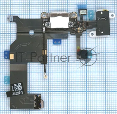 Шлейф разъема питания с аудио-разъемом для iPhone 5 белый