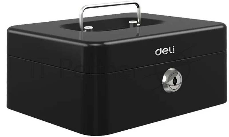 Ящик для денег Deli ET500 90x200x160 черный металл 1.2 кг