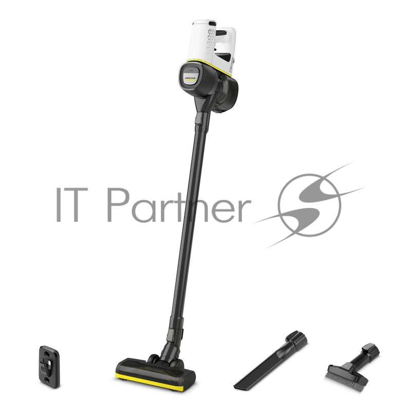 Пылесос вертикальный Karcher VC 4 Cordless myHome белый/серый, питание от аккумулятора, 140 Вт, уборка сухая, пылесборник 0.65 л, работа от АКБ max - 30 мин