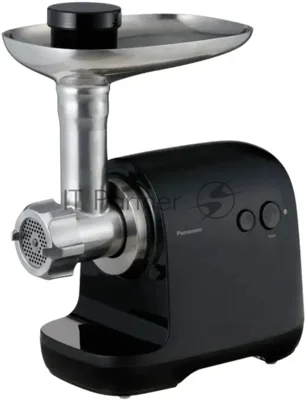 Мясорубка электрическая Panasonic MK-GX1710KTQ черный, 1700 Вт, 3.0 кг/мин, реверс, защита от перегрузки, металлический лоток, насадки - 5