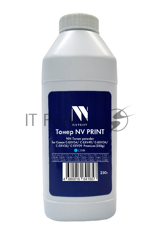 Тонер + девелопер NVPrint Canon C-EXV54, C-EXV49, C-EXV34, C-EXV28, C-EXV29 (250г) Cyan для IR C3025i, 3125, IR Adv C3320i, C3325i, C3330i, C2020, C2025, C2030, C2220, C2225, C2230, C5045, C5051, C5250, C5255, C1021, C1028, C5030, C5035, C5235, C5240 Premium