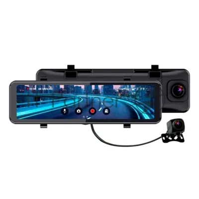 Видеорегистратор TrendVision CarPlay Mirror, 3840x2160, 11", с камерой заднего вида, G-сенсор, датчик движения