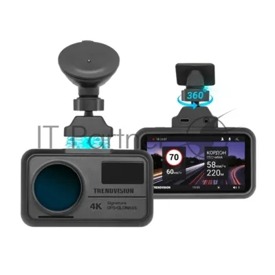 Видеорегистратор TrendVision TDR-725 Real 4K, 3840x2160, 3", GPS/ГЛОНАСС, Wi-Fi, G-сенсор, датчик движения, GPS-информатор