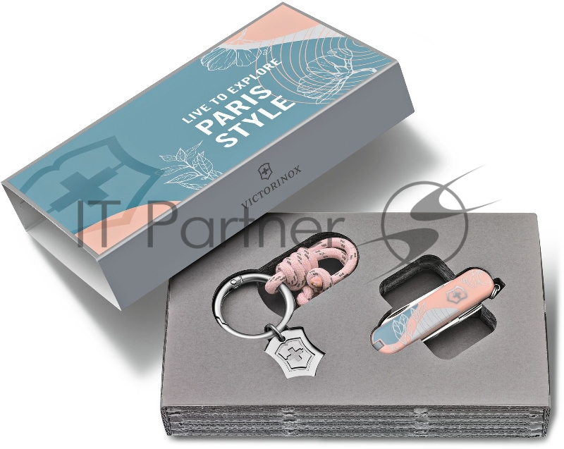 Нож перочинный Victorinox Classic SD Paris Style (0.6223.E221) 58мм 7 функций розовый подар.коробка