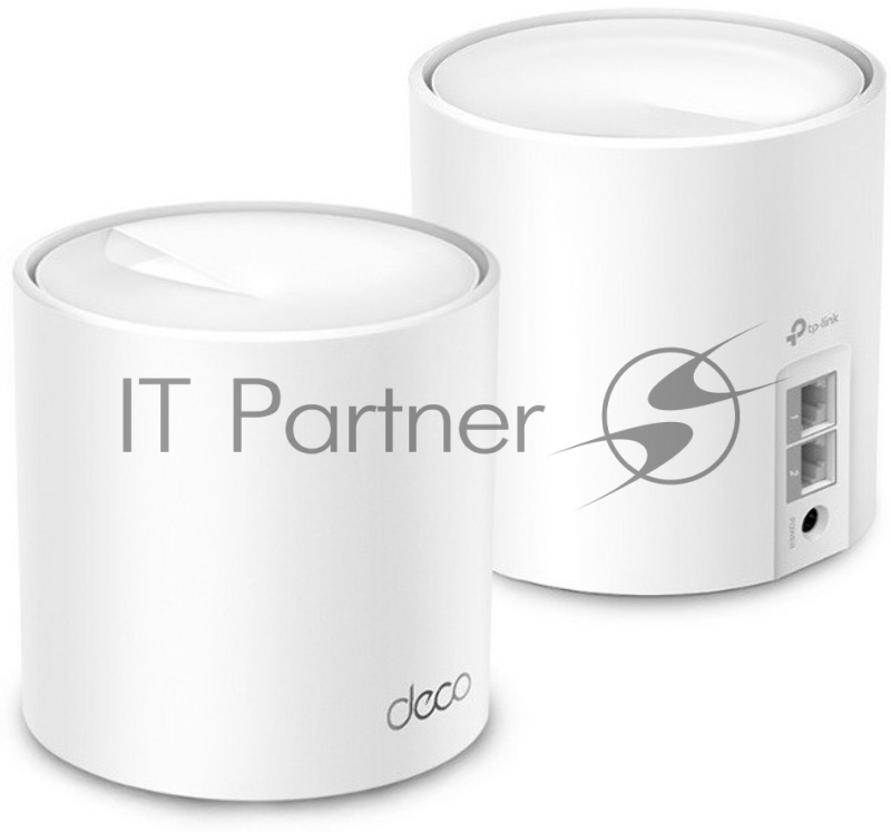 Бесшовный Mesh роутер TP-Link Deco X10 (DECO X10(2-PACK)) AX1500 10/100/1000BASE-TX белый (упак.:2шт)