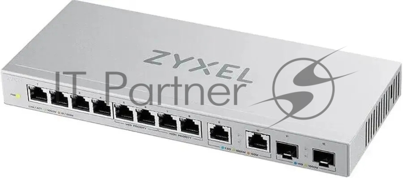 Коммутатор Zyxel XGS1010-12-ZZ0102F 8x1 Гбит/с 2x2.5 Гбит/с 2SFP+ неуправляемый