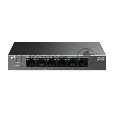 Коммутатор настольный TP-Link LS106LP с 6 портами 10/100 Мбит/с (4 порта PoE)