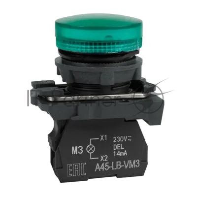 Сигнальная лампа OptiSignal D22 C5-L-M3 зеленая пластик 230-240VAC XB5AVM3