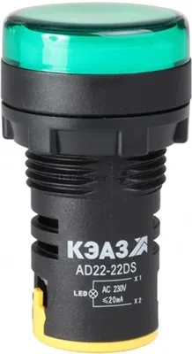 Лампа AD22DS(LED) матрица D22мм зеленый 24В AC/DC-КЭАЗ 303938