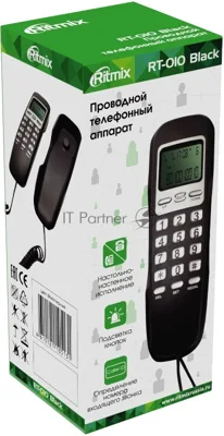 Телефон проводной Ritmix RT-010 черный