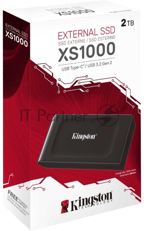 Внешний SSD Kingston USB-C 2Tb SXS1000/2000G XS1000 1.8" черный
