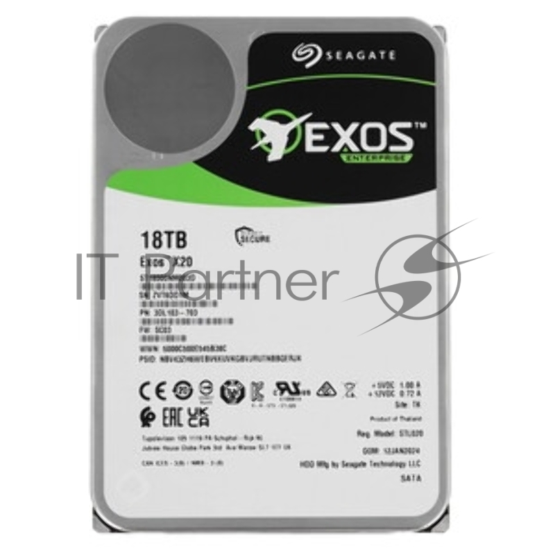Жесткий диск HDD Seagate Exos X20 18Tb 7200rpm SATA 256Mb 3.5"