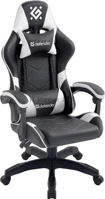 Кресло игровое Defender Companion черный/белый, класс 3, металл, PU